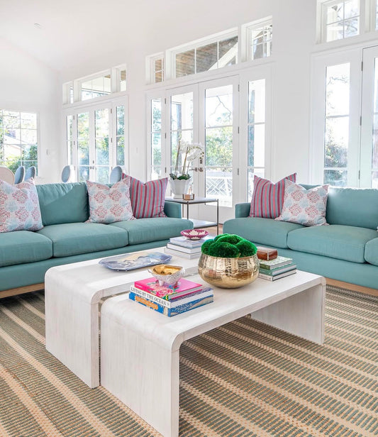 Sea Blue Jute & Wool Combo Rug