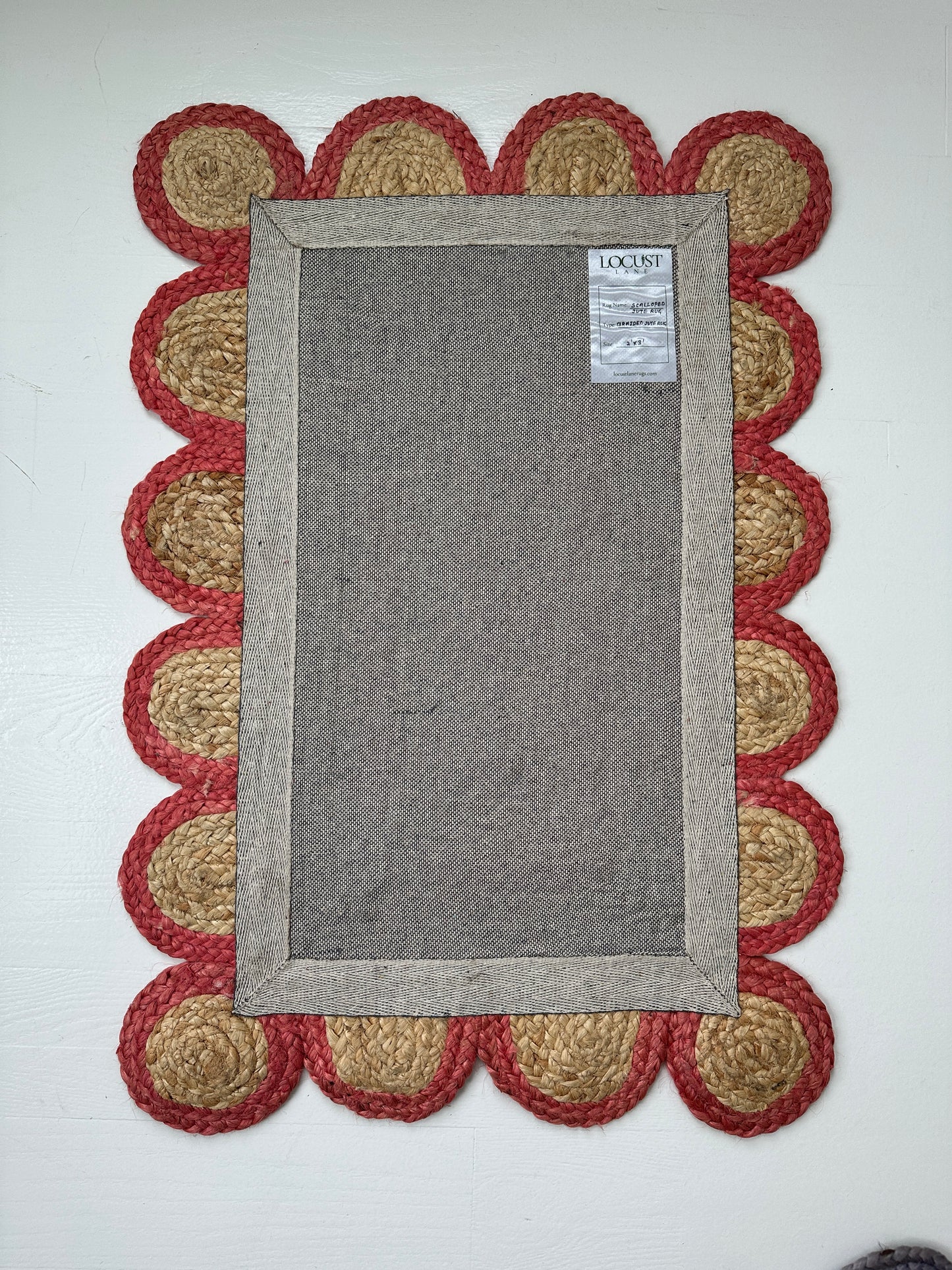 Poppy Scalloped Jute Mini Rug (ready to ship)