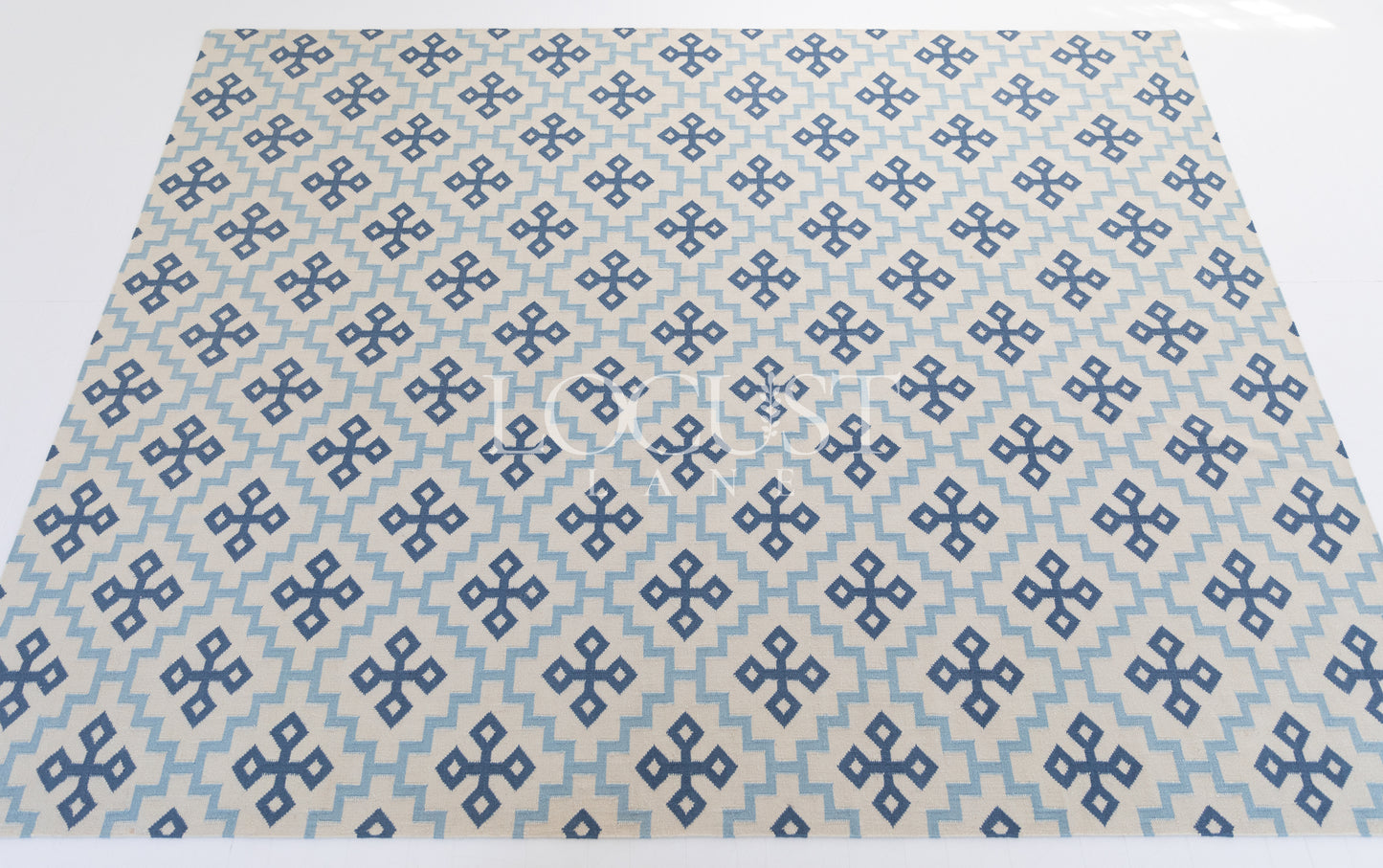 Denim Cross Flatweave Dhurrie Rug