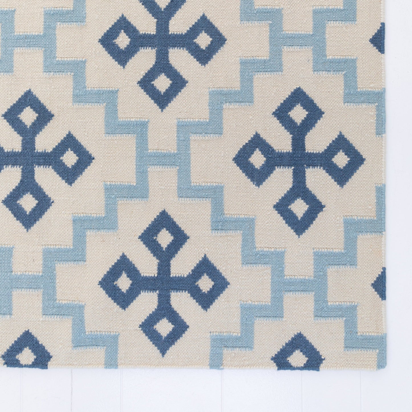 Denim Cross Flatweave Dhurrie Rug(in stock)
