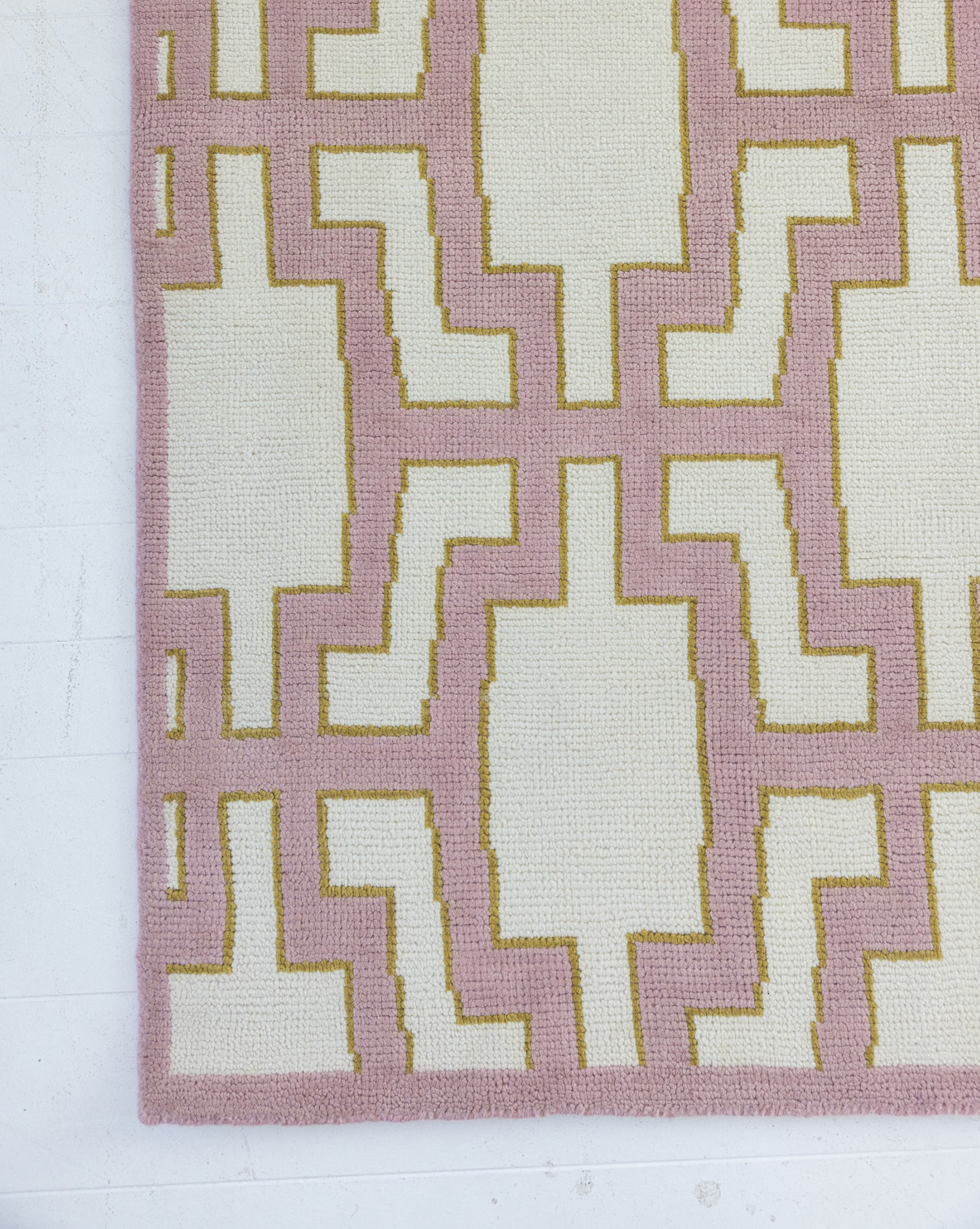 Rug with geometric pattern on a white background