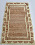 Sweet Pear Scalloped Edge Jute & Wool Combo Rug