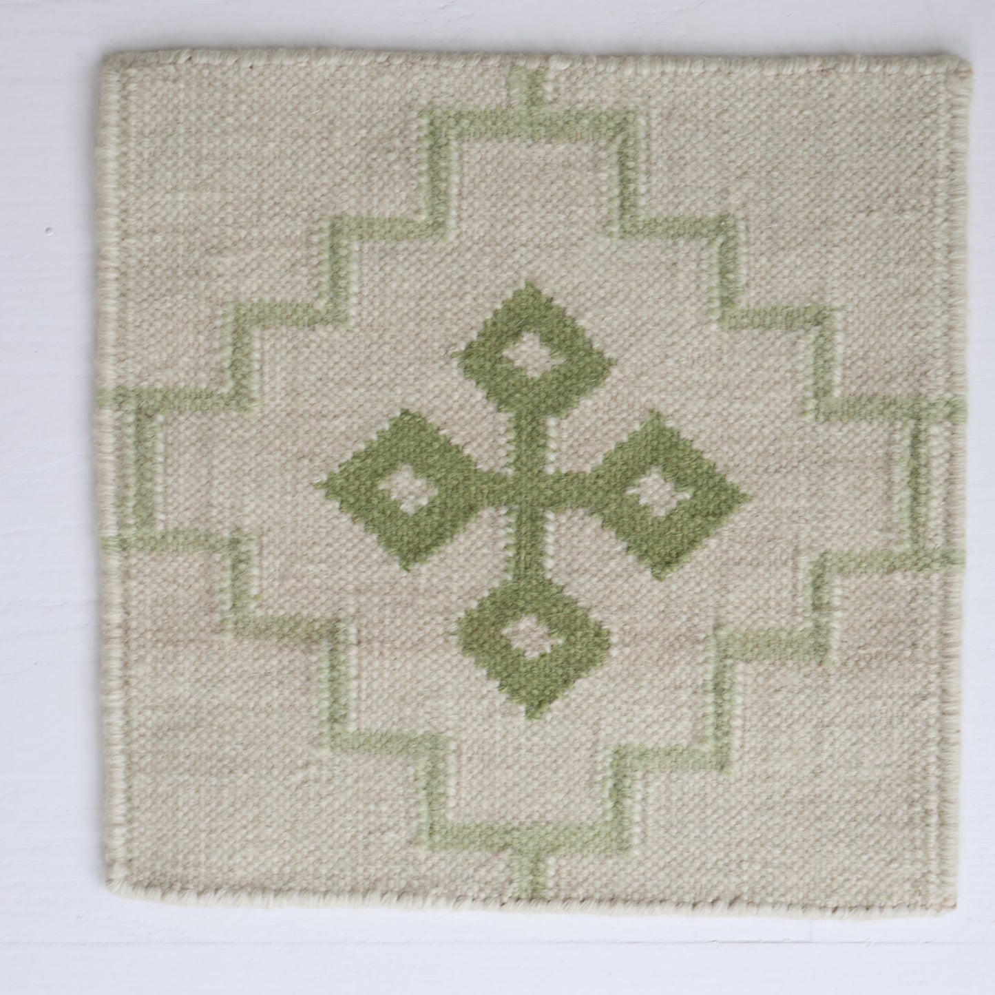 Pistachio Green Flatweave Rug Sample