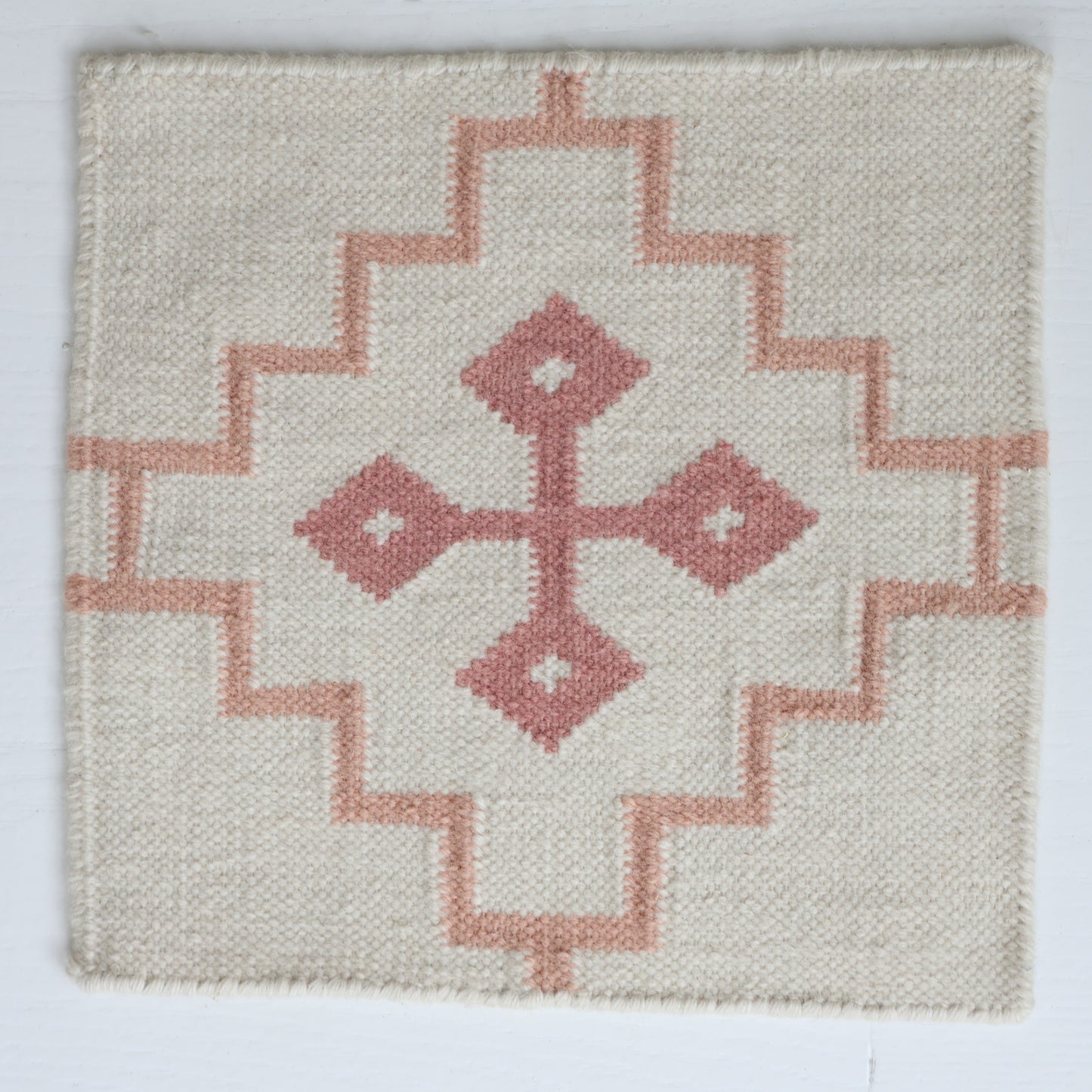 French Rose Flatweave Rug Sample