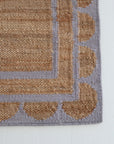 French Lilac Scalloped Edge Jute & Wool Combo Rug