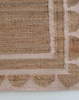 Pink Palm Scalloped Edge Jute & Wool Combo Rug