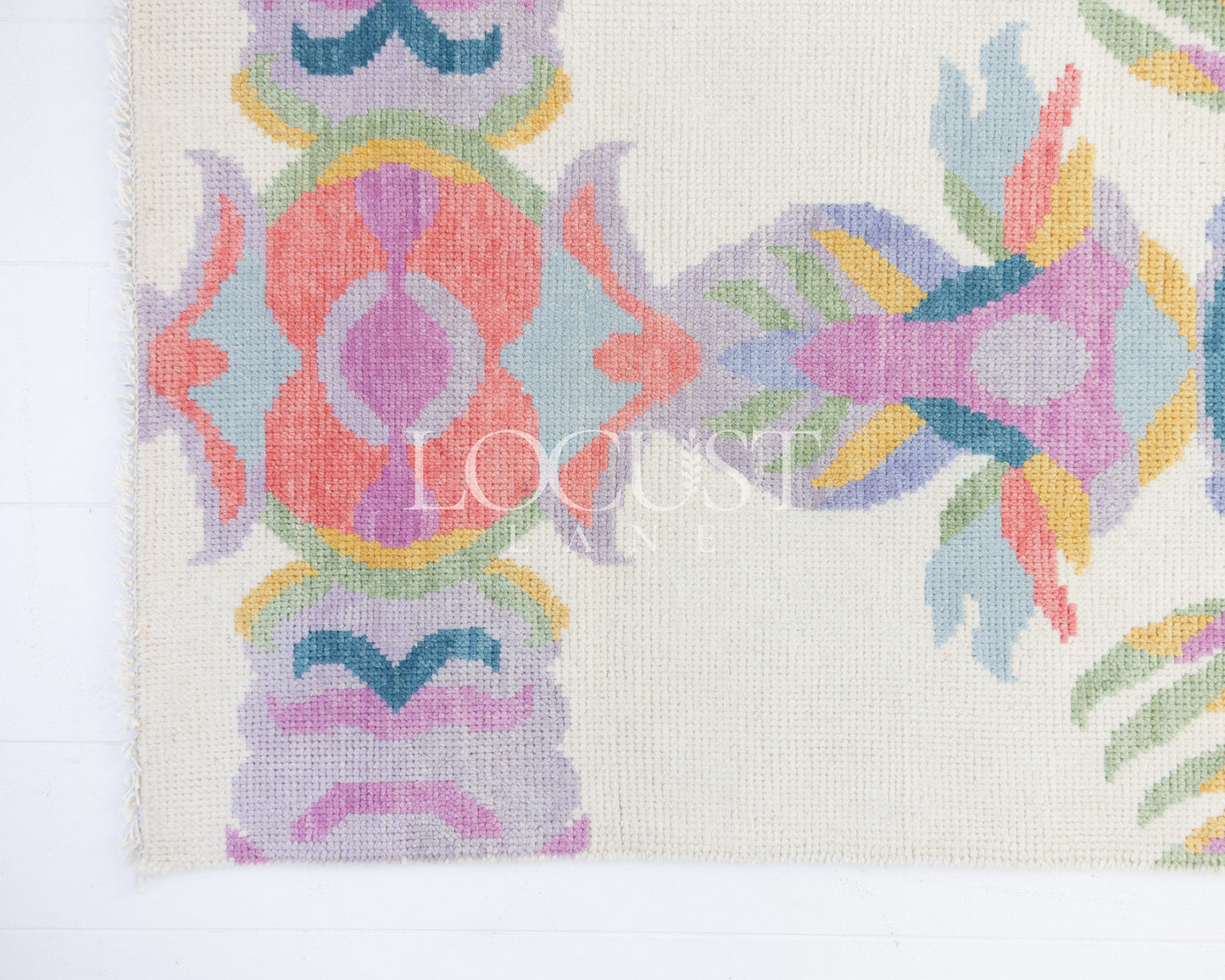 Evie in White Modern Oushak Rug (ready to ship)
