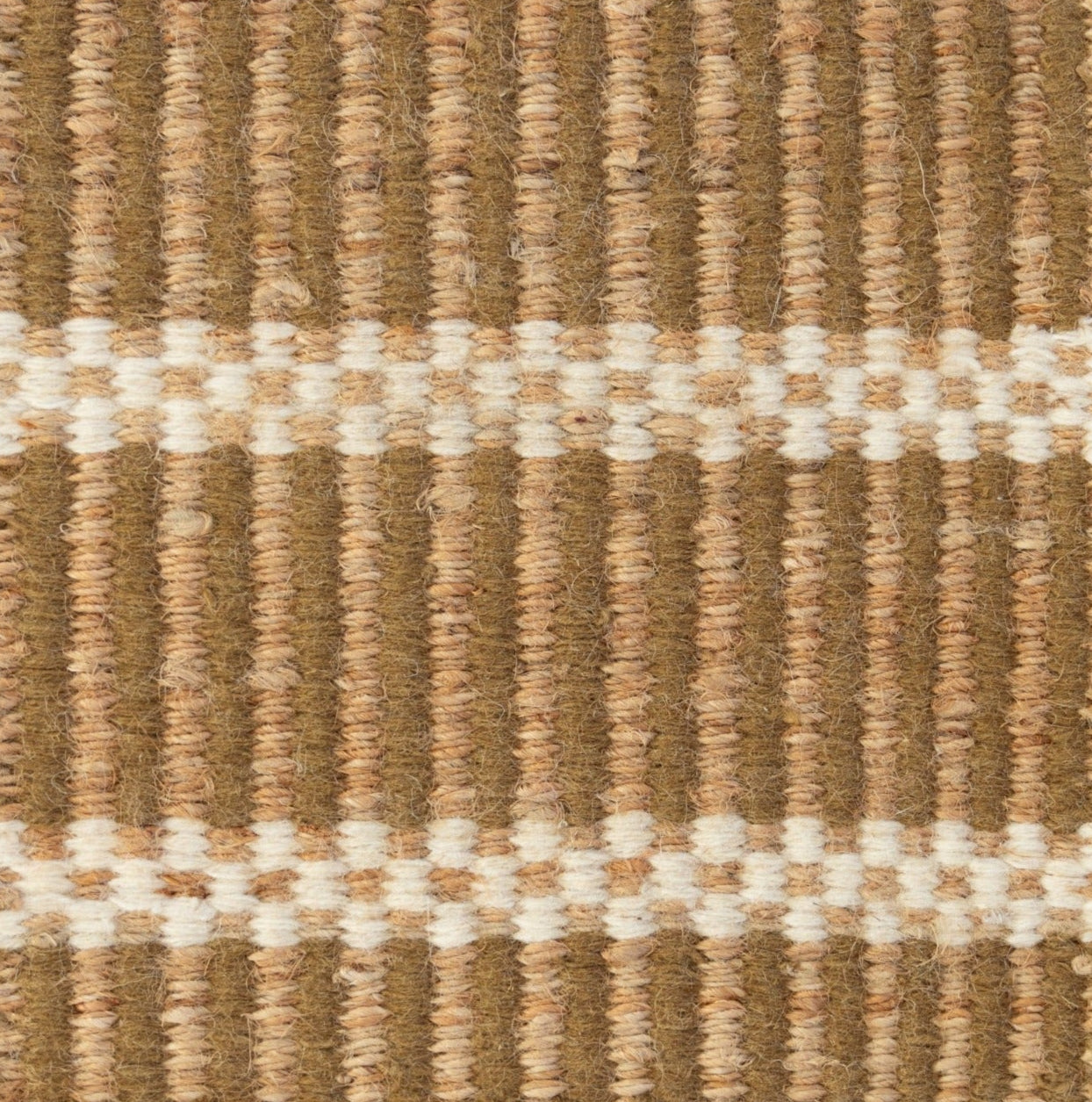 Ochre Brown Jute & Wool Combo Rug