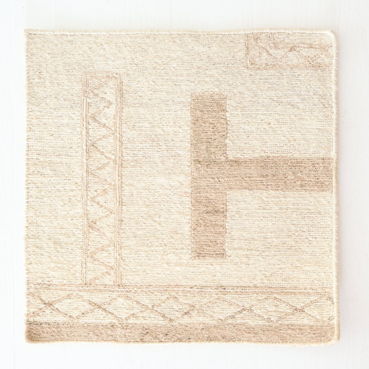 Hand-spun jute rug sample in warm beige and sand tones – Paloma Rug Sample by Locust Lane Rugs