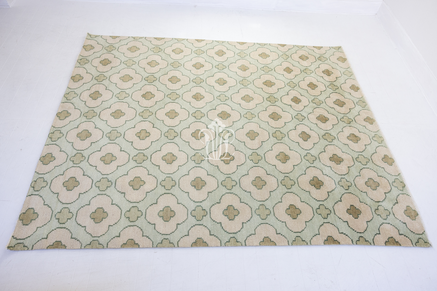 Patterned fabric with a floral design on a white background