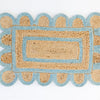 Frost Blue Scalloped Jute Mini Rug