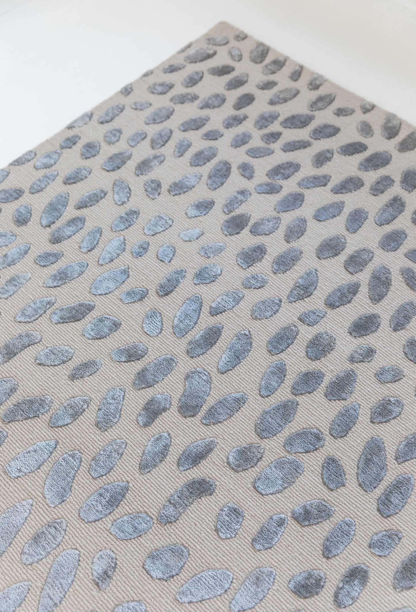 Jane in Pewter Silk Handcrafted Rug (ready to ship)