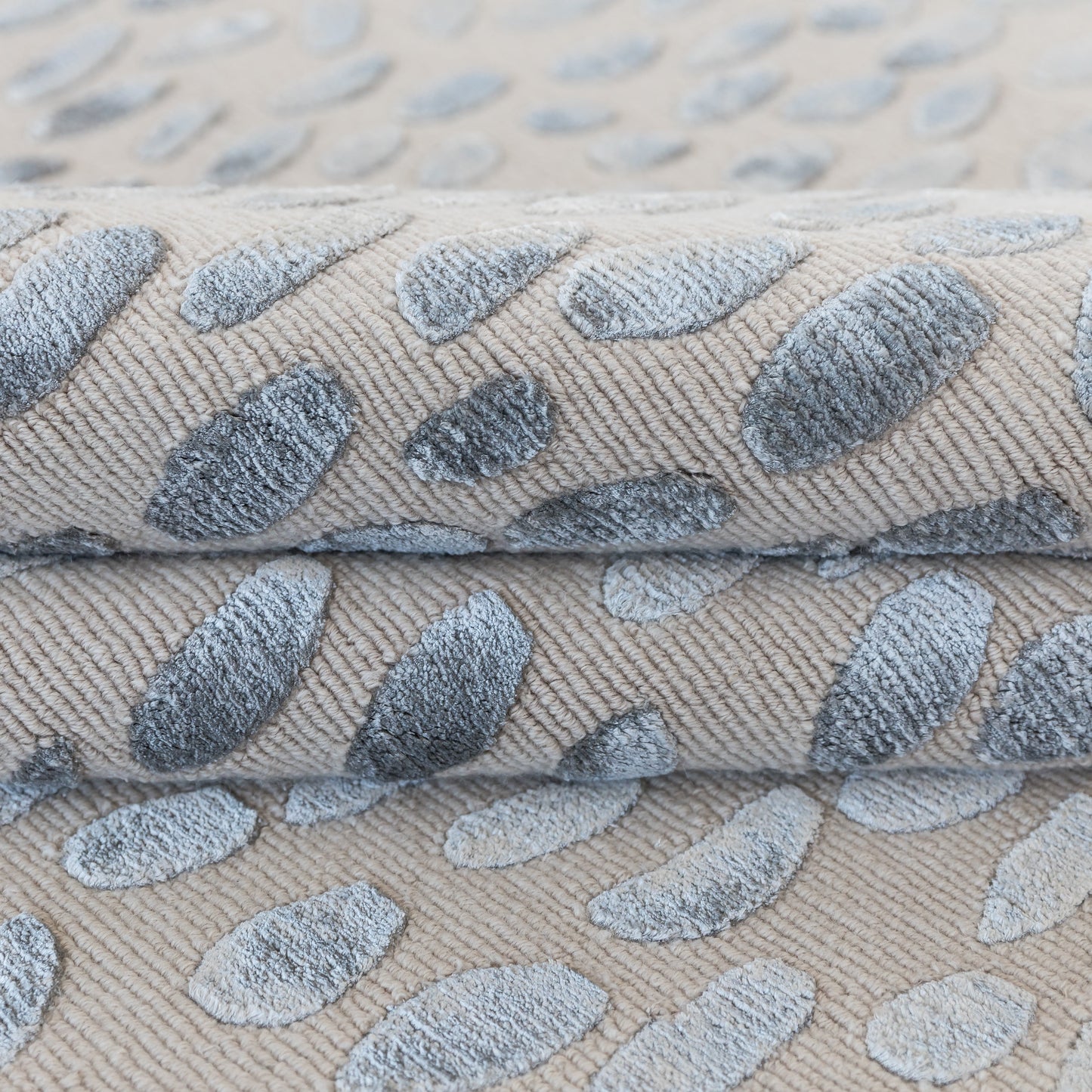 Jane in Pewter Silk Handcrafted Rug (ready to ship)