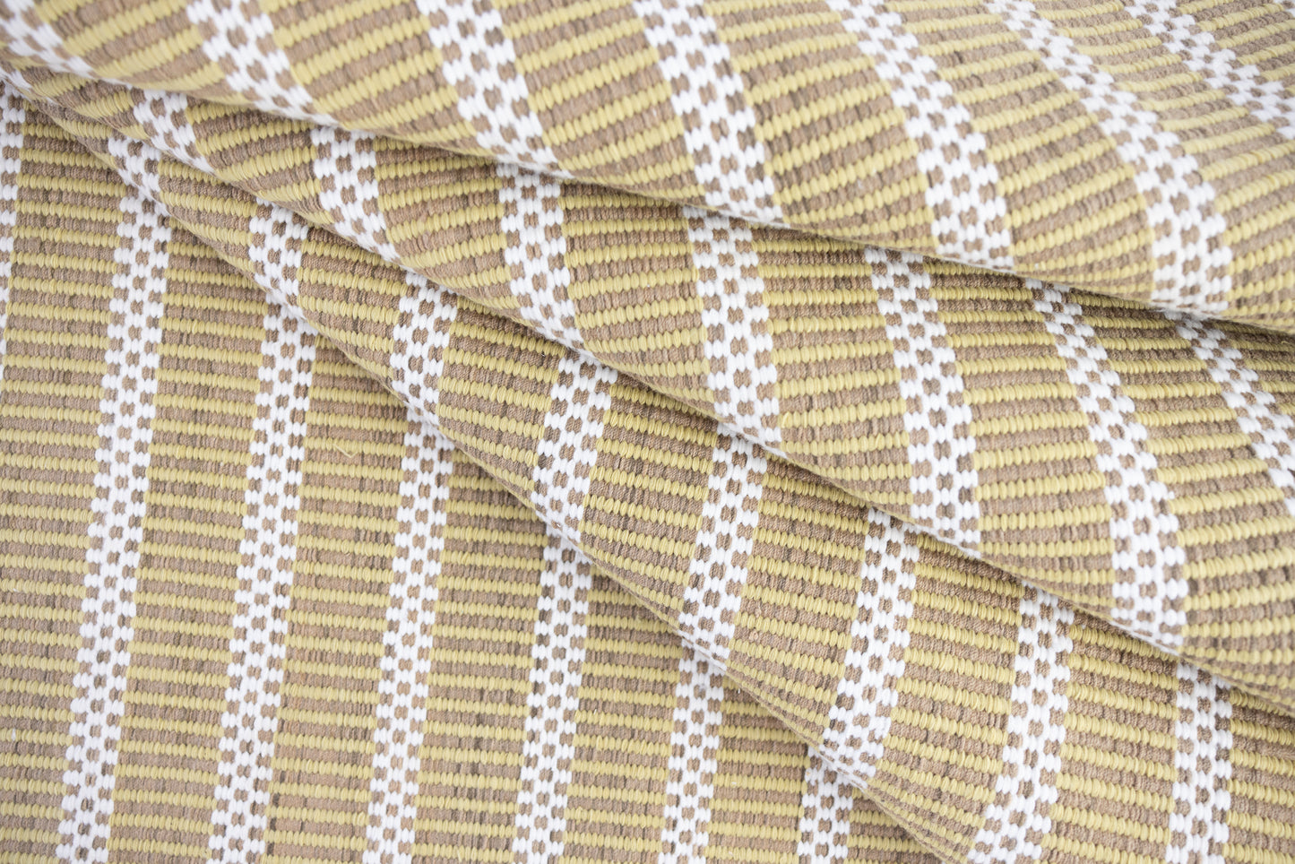 Handwoven jute and wool rug with olive green, ivory, and sand stripes – Martini Olive Jute & Wool Rug by Locust Lane Rugs