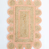 Peach Scalloped Jute Mini Rug
