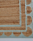Seacliff Blue Scalloped Edge Jute & Wool Combo Rug