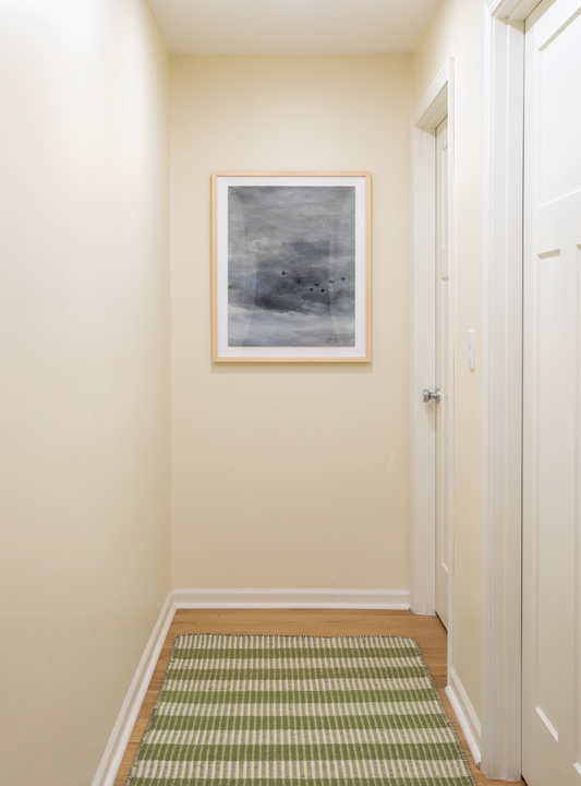 Broken Stripe Green Jute & Wool Rug