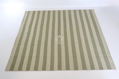 Locust Lane x Chasing Paper |Broken Stripe Green Jute & Wool Rug