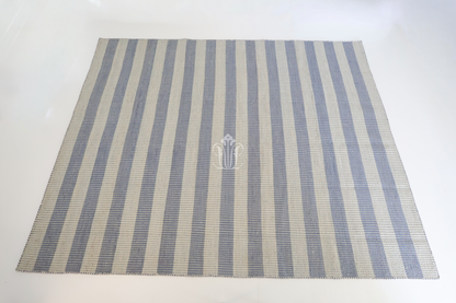 Locust Lane x Chasing Paper | Broken Stripe Blue Jute and Wool Rug