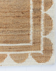 Cotton White Scalloped Edge Jute & Wool Combo Rug