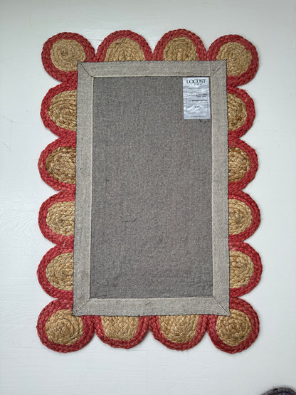 Poppy Scalloped Jute Mini Rug (ready to ship)