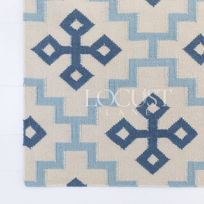 Denim Cross Flatweave Dhurrie Rug