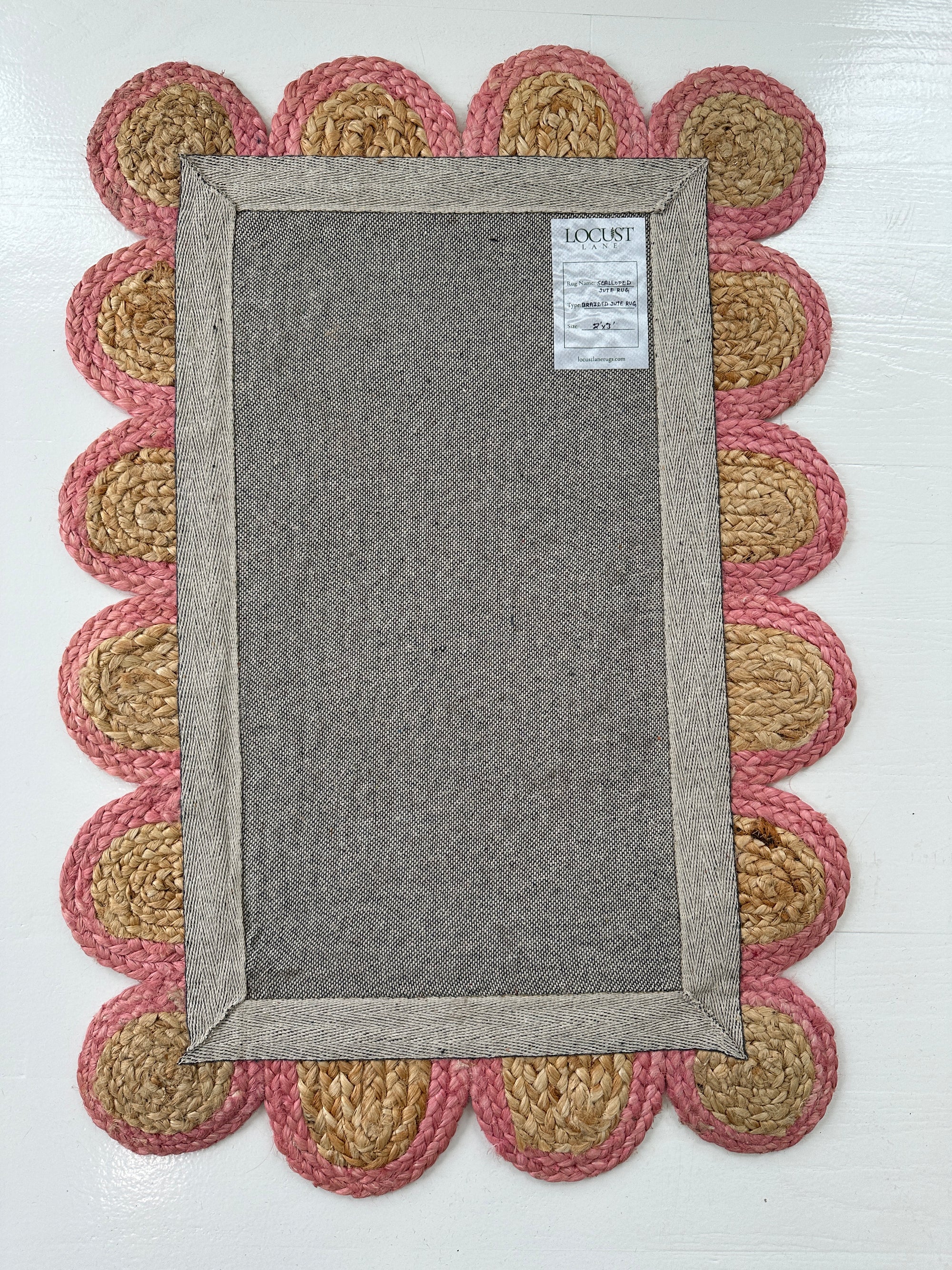 Bright Pink Scalloped Jute Mini Rug (in stock) – Locust Lane Rugs