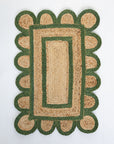 Forrest Green Scalloped Jute Rug  (in stock)