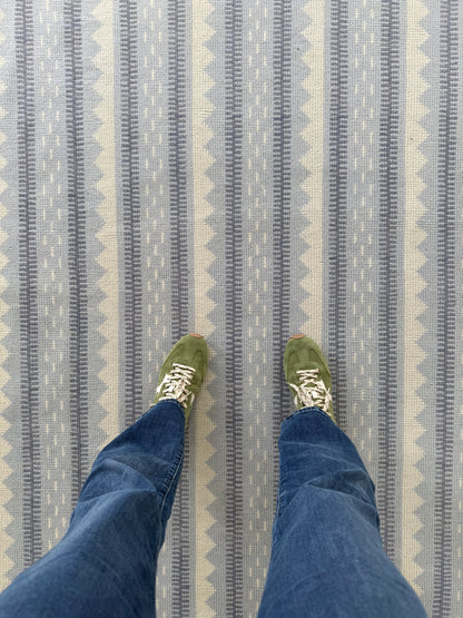Locust Lane x Chasing Paper |Heritage Stripe Blue Modern Oushak Rug