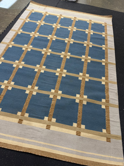 Graphic Blue Flatweave