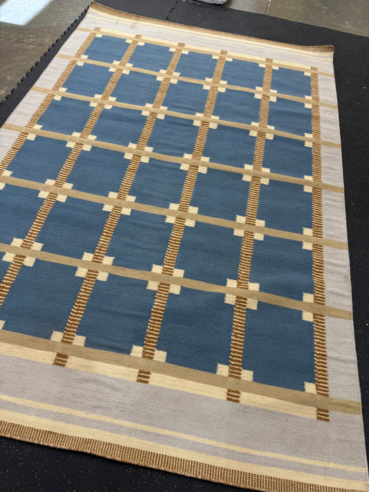 Graphic Blue Flatweave