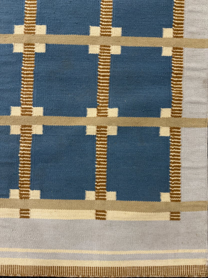 Graphic Blue Flatweave
