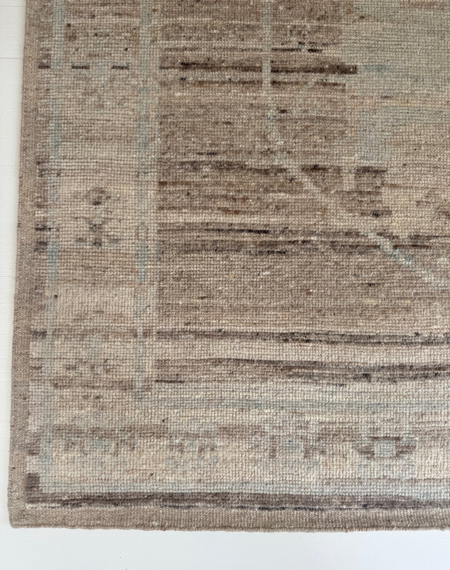 Distressed with Hints of Blue Modern Oushak Rug