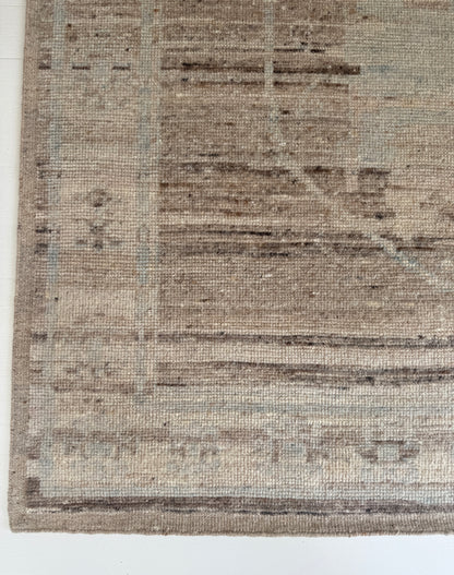 Distressed with Hints of Blue Modern Oushak Rug