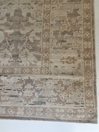 Traditional Neutral Modern Oushak Rug