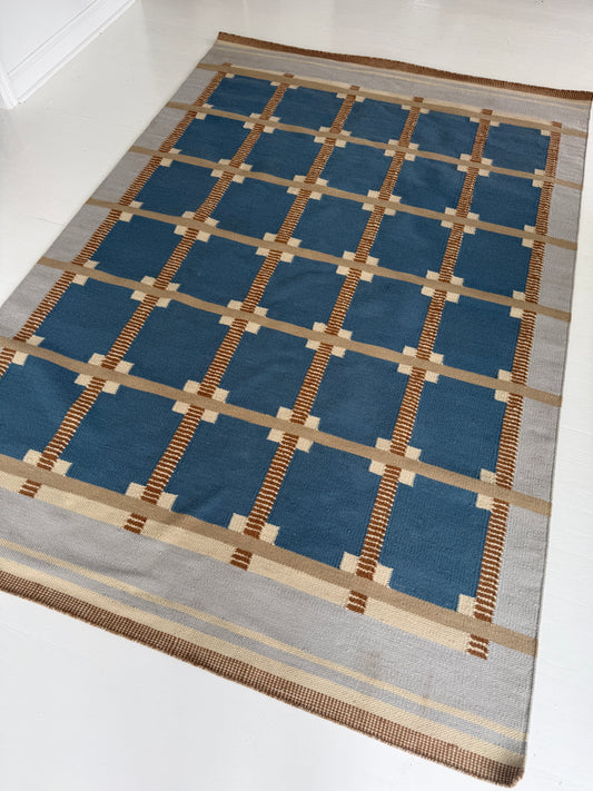 Graphic Blue Flatweave