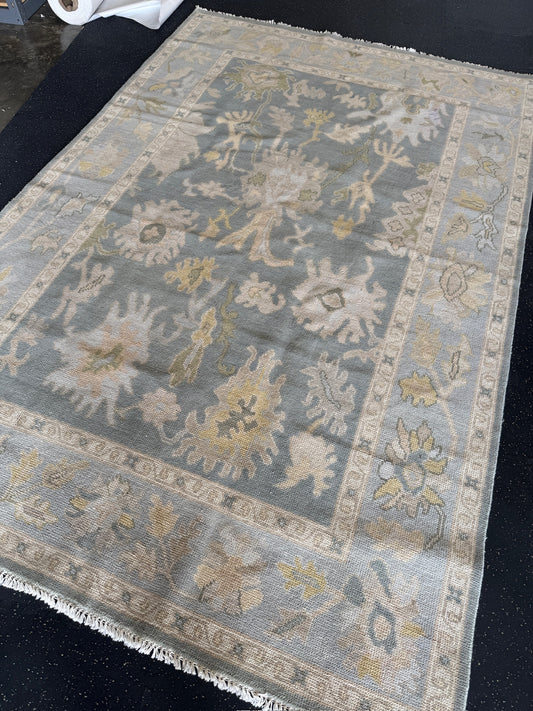 Storm Grey Modern Oushak Rug