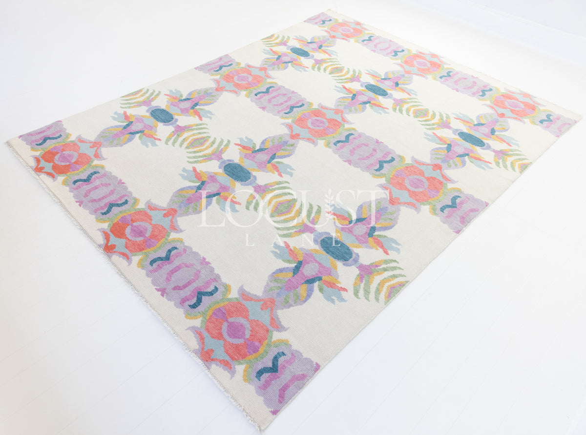 Evie in White Rug – Hand-Knotted Ivory & Multicolor Wool | Locust Lane ...
