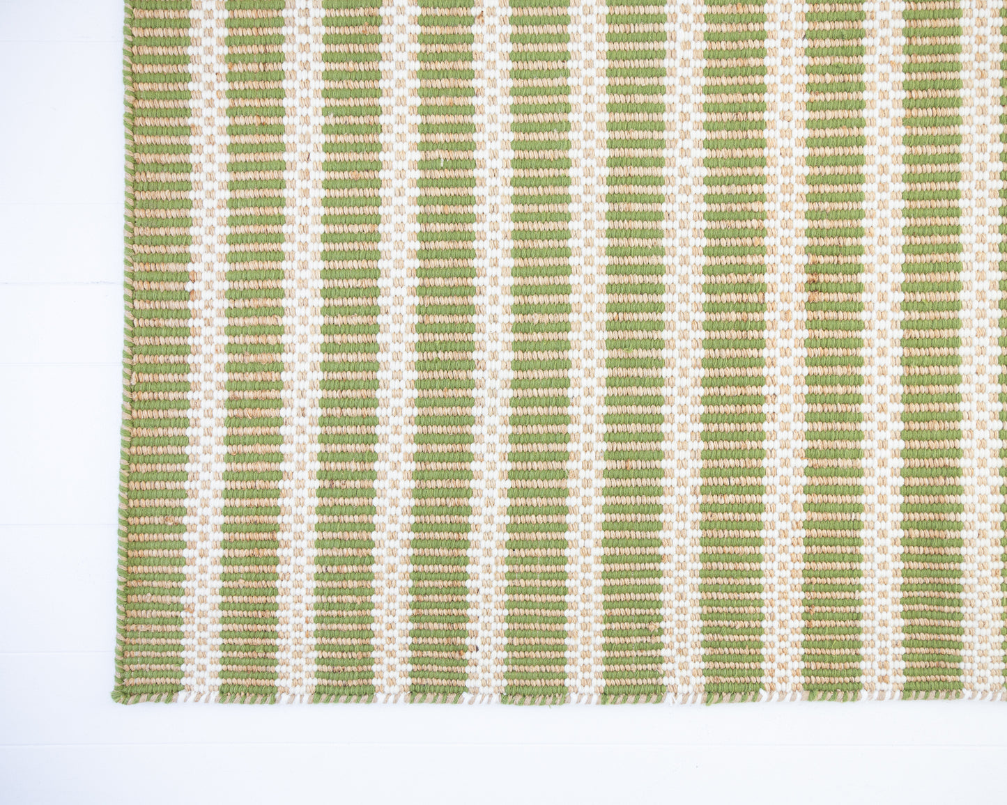 Pea Green Jute & Wool Combo Rug