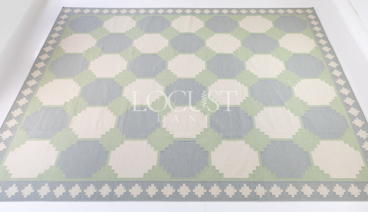 Geometric Flatweave Dhurrie Rug (ready to ship)