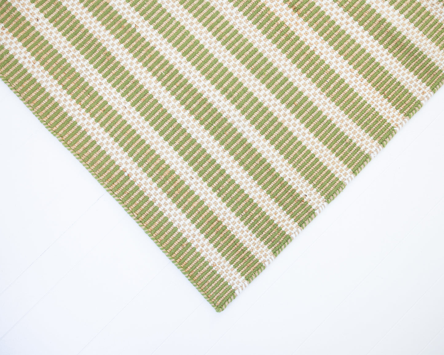 Pea Green Jute & Wool Combo Rug