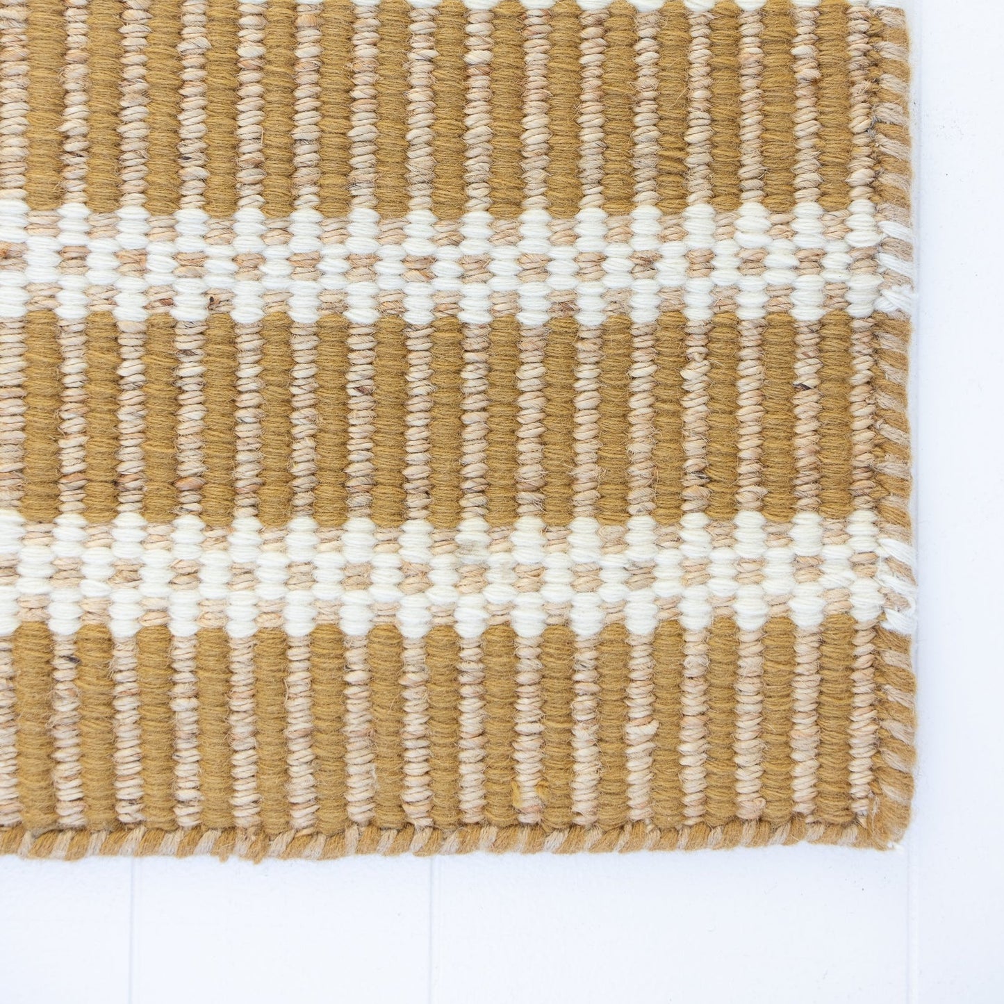Ochre Brown Jute & Wool Combo Rug