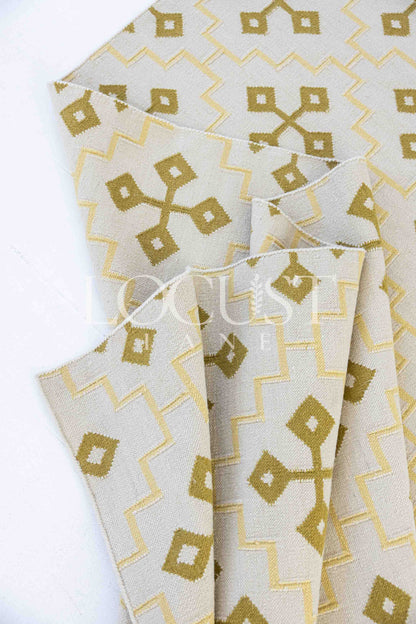 Butter Yellow Cross Flatweave Dhurrie Rug (ready to ship)