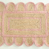 Light Pink Scalloped Jute Mini Rug