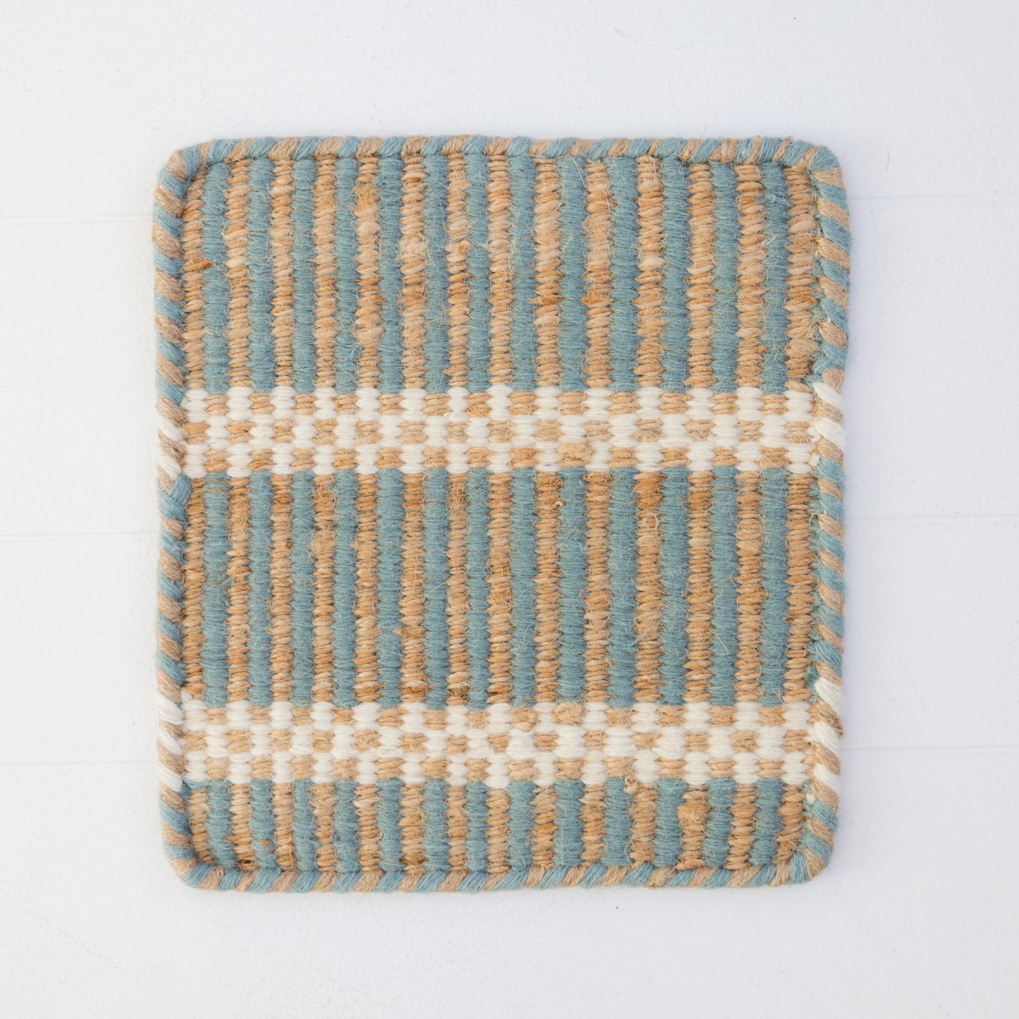 Sea Blue Jute & Wool Combo Rug (ready to ship)