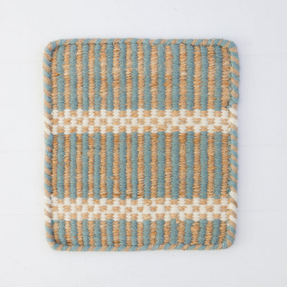 Sea Blue Jute & Wool Combo Rug (ready to ship)