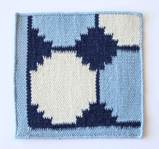 Navy & White Flatweave Rug Sample