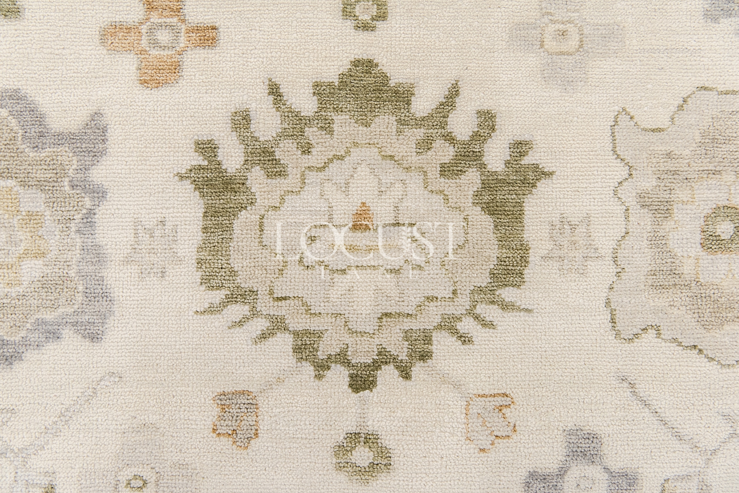 neutral with warm tones hand knotted rug 