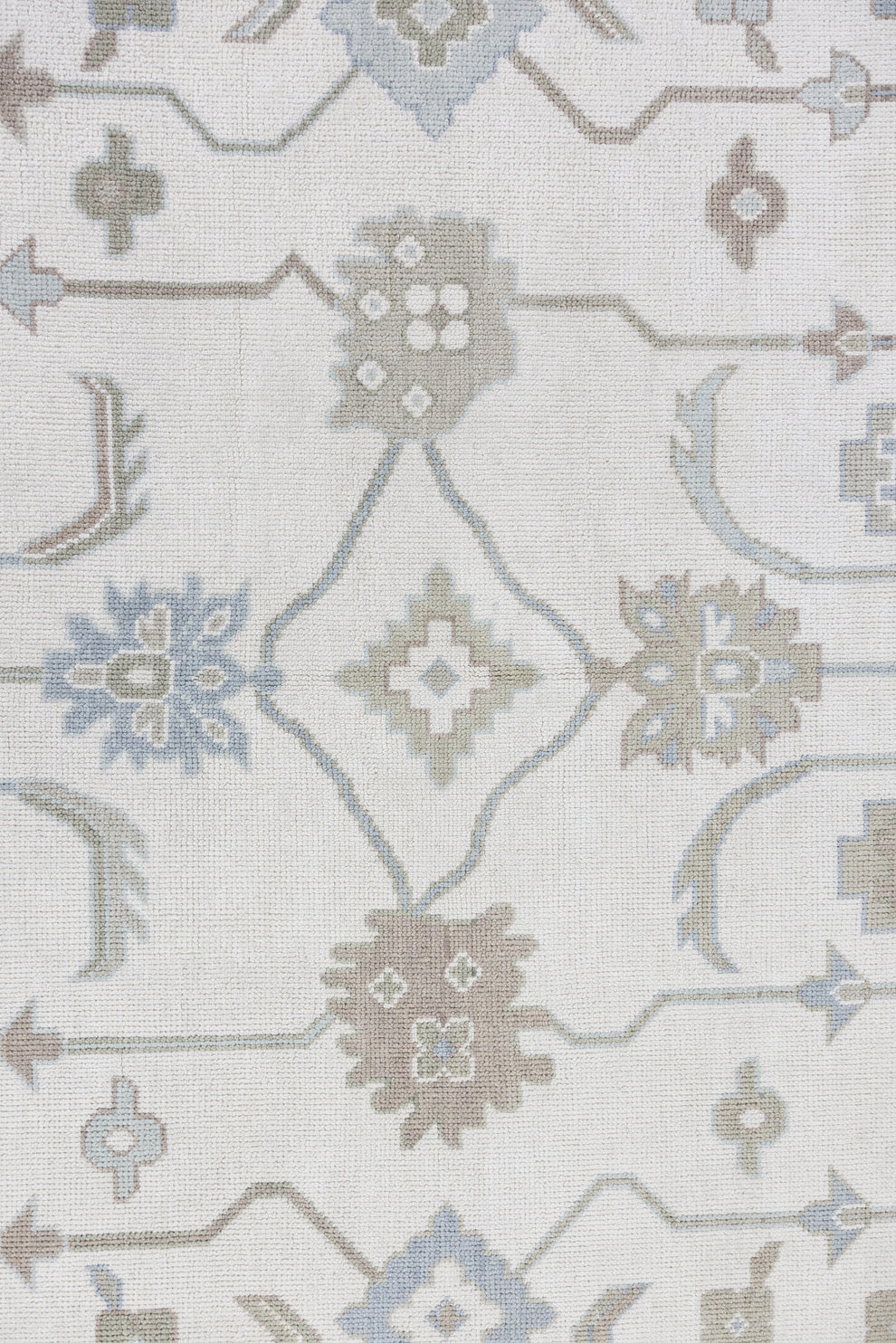 Pearl Rug – Hand-Knotted Wool Oushak in Soft Blue, Taupe, and Ivory ...