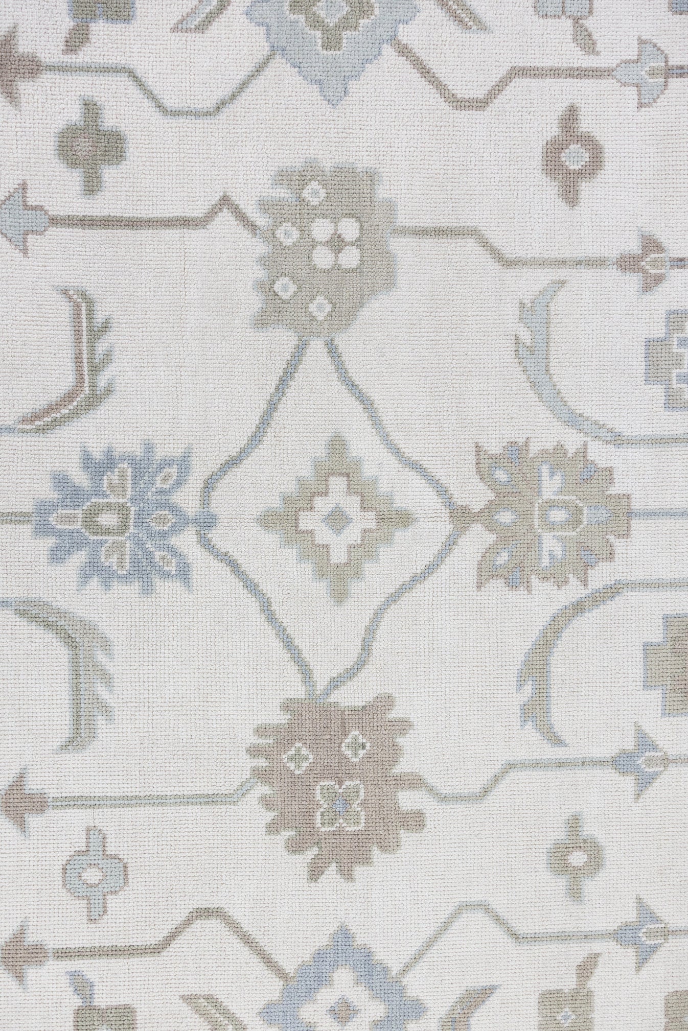 Pearl Rug – Hand-Knotted Wool Oushak in Soft Blue, Taupe, and Ivory ...